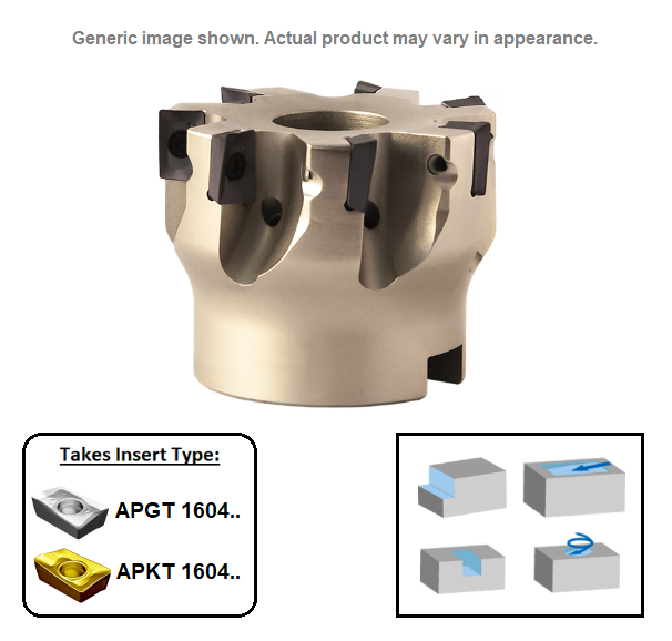 200mm 12 Flute (2 Edges) Indexable 90 Shell Mill/Face Milling Cutter G90AF-16