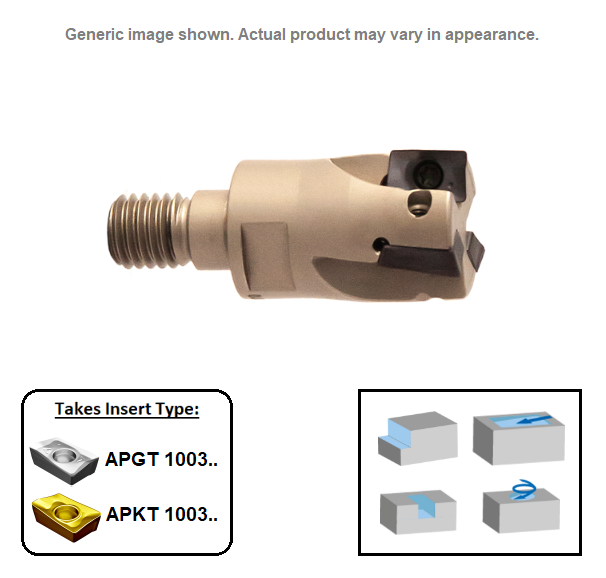 20mm 3 Flute (2 Edges) Indexable 90 Modular End Milling Cutter (M10 Shank) G90AM-10