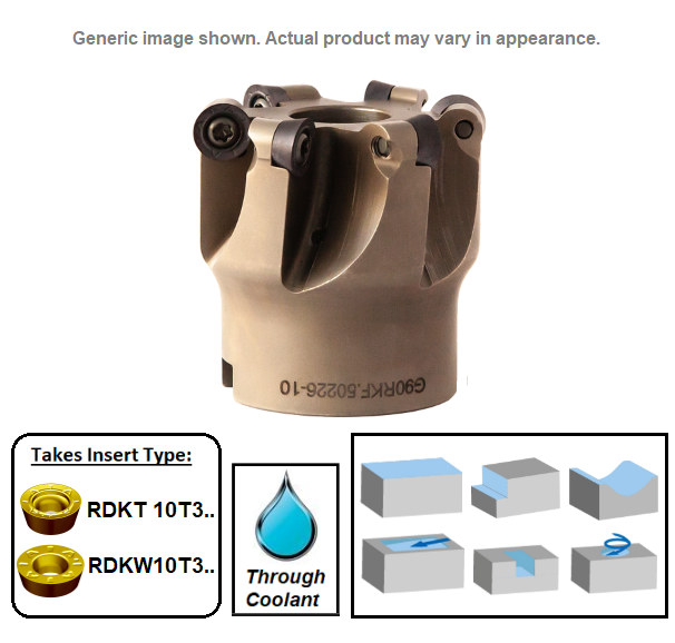 40mm 5 Flute Indexable 0 Profiling Shell Mill/Face Milling Cutter G90RKF (RD10)