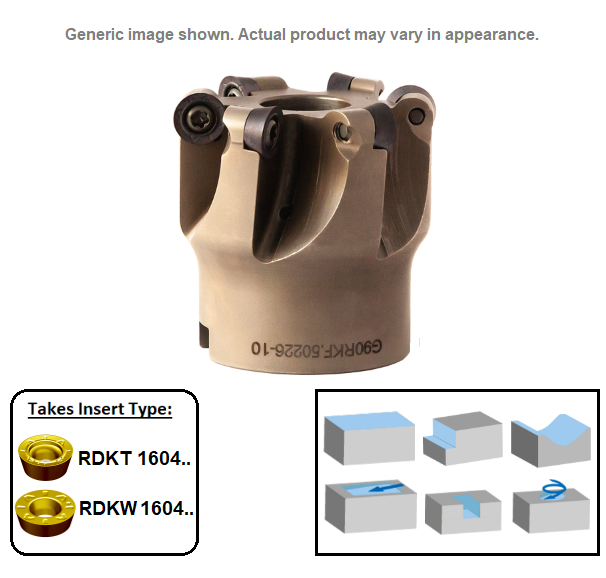 125mm 7 Flute Indexable 0 Profiling Shell Mill/Face Milling Cutter G90RKF (RD16)