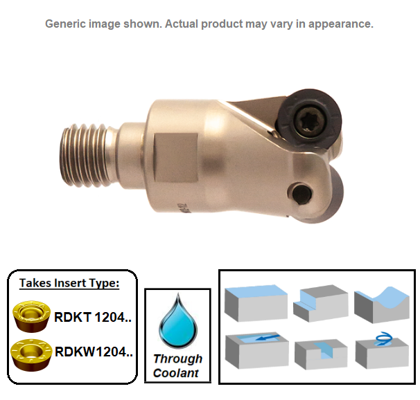 25mm 2 Flute Indexable 0 Modular Profile End Milling Cutter (M12 Shank) G90RKM (RD12)