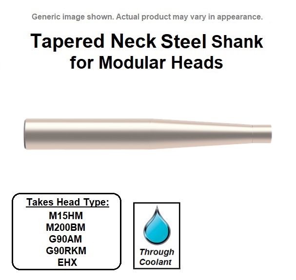 12mm Dia. Head (M6 Internal Thread) Tapered Neck, Steel Shank for Modular Heads