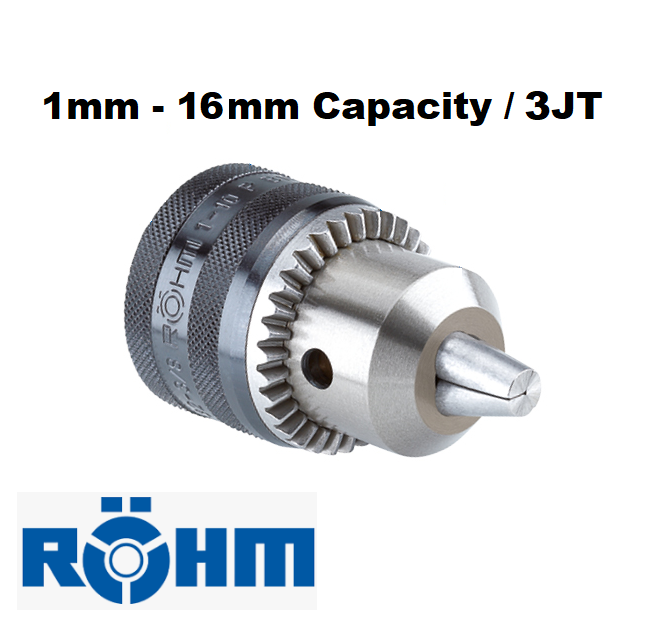 1-16mm J3 Taper, Drill Chuck with Key Rohm 72827