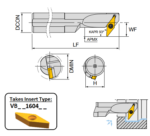 S32T SVXBL16 (93Deg) Screw Lock Boring Bar