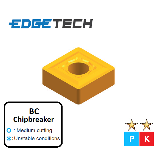 SNMG 120408-BC ET31C Carbide Medium Roughing Inserts Edgetech