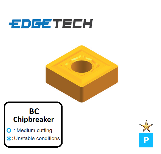 SNMG 120408-BC ET32C Carbide Medium Roughing Inserts Edgetech