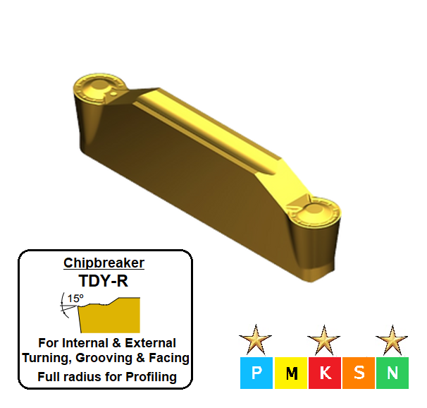 TDY-3E-1.5R ET602G Carbide Grooving & Turning Inserts