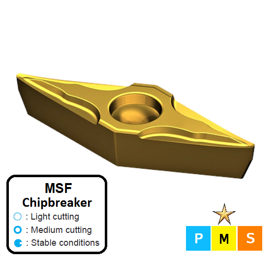 VCGT 110302-MSF ET21P Carbide Finishing to Medium Cutting Inserts Edgetech