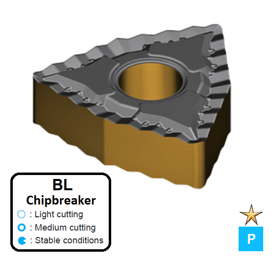 WNMG 060408-BL ET315C Carbide Light to Medium Cutting Inserts Edgetech