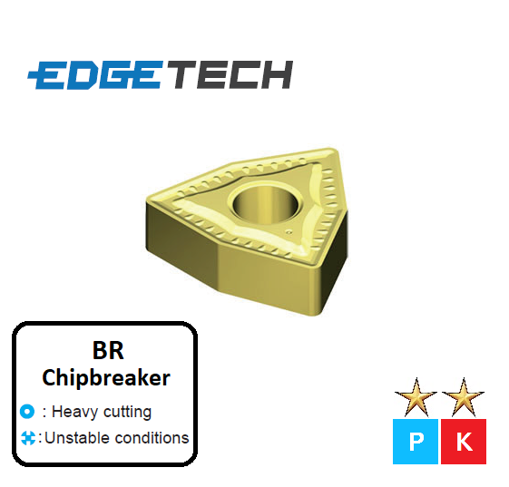 WNMG 080416-BR ET31C Carbide Roughing Inserts Edgetech