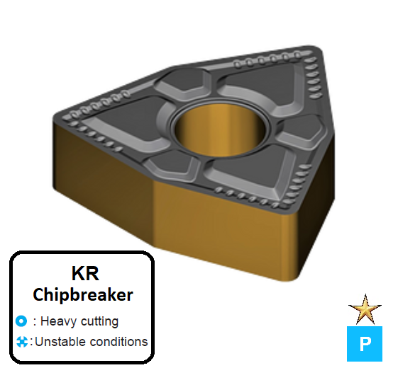 WNMG 080408-KR ET315C Carbide Roughing Inserts Edgetech