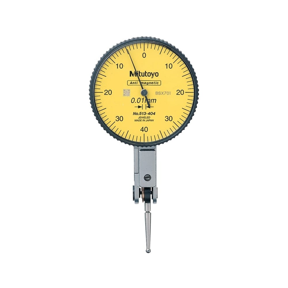 0 - 0.8mm Range (0.01mm Resolution), Metric, Dial Test Indicator (Lever), 40mm Dia. Face (Basic Set)  513-404-10E Mitutoyo