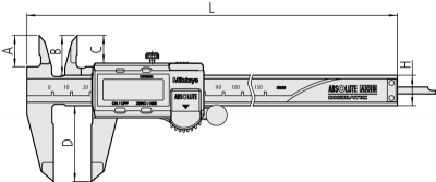 0.0mm - 150.0mm (0.01mm Resolution) ABSOLUTE Digimatic Caliper (IP67 - Coolant Proof)  500-752-20 Mitutoyo