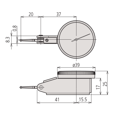 0 - 0.03'' Range (0.0005'' Resolution), Imperial, Dial Test Indicator (Lever), 40mm Dia. Face (Basic Set)  513-402-10E Mitutoyo